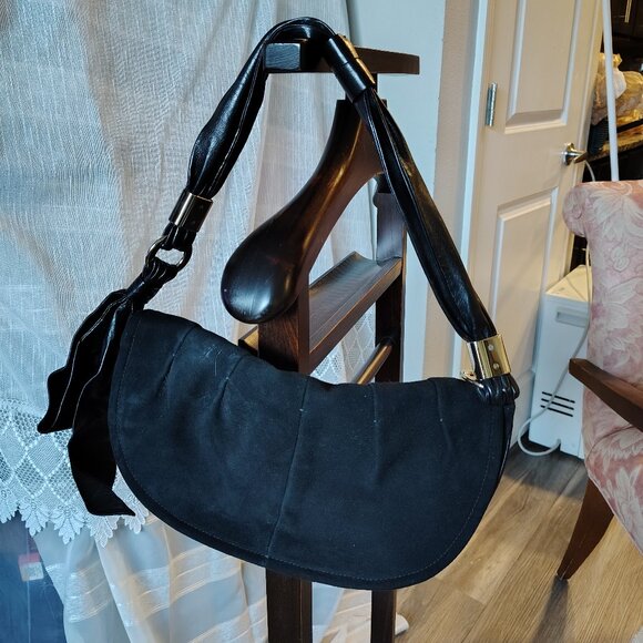 Sergio Rossi Handbags - Sergio Rossi handbag Black Leather bag Horse shoe Hobo (SR1110)